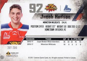 2017-18 Extreme Moncton Wildcats (QMJHL) #23 Jacob Hudson Back