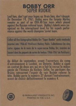 1995-96 Parkhurst 1966-67 - Super Rookie #SR2 Bobby Orr Back