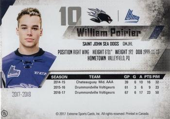 2017-18 Extreme Saint John Sea Dogs (QMJHL) #15 William Poirier Back