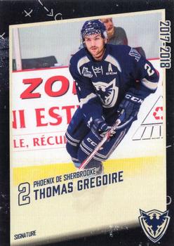 2017-18 Extreme Sherbrooke Phoenix (QMJHL) #2 Thomas Gregoire Front