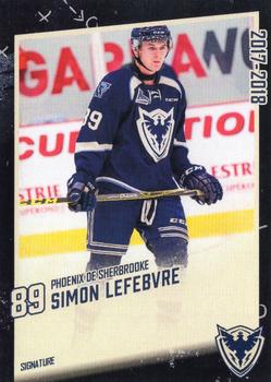 2017-18 Extreme Sherbrooke Phoenix (QMJHL) #23 Simon Lefebvre Front