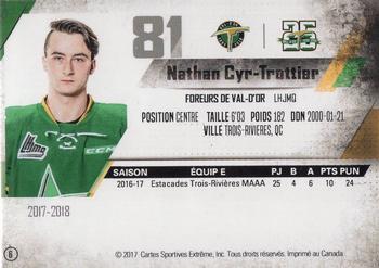 2017-18 Extreme Val d'Or Foreurs (QMJHL) #6 Nathan Cyr-Trottier Back