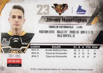 2017-18 Extreme Victoriaville Tigres (QMJHL) #14 Jimmy Huntington Back