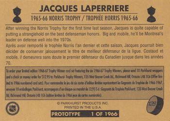 1995-96 Parkhurst 1966-67 - Prototypes #128 Jacques Laperriere Back