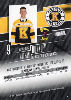 2016-17 Extreme Kingston Frontenacs OHL #5 Nathan Dunkley Back