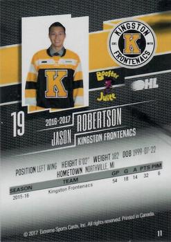 2016-17 Extreme Kingston Frontenacs OHL #11 Jason Robertson Back