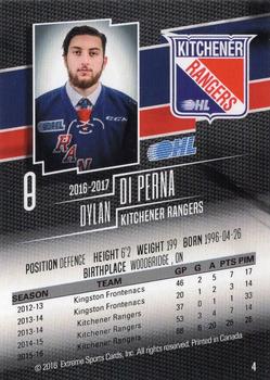 2016-17 Extreme Kitchener Rangers OHL #4 Dylan DiPerna Back