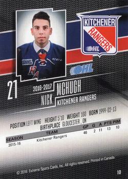2016-17 Extreme Kitchener Rangers OHL #10 Nicholas McHugh Back