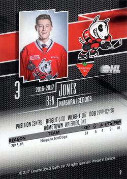 2016-17 Extreme Canadian Tire Niagara IceDogs (OHL) #2 Ben Jones Back