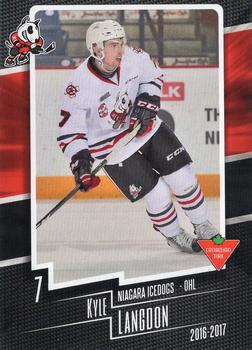 2016-17 Extreme Canadian Tire Niagara IceDogs (OHL) #4 Kyle Langdon Front