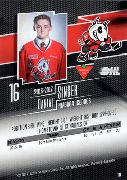 2016-17 Extreme Canadian Tire Niagara IceDogs (OHL) #10 Danial Singer Back