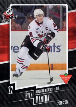 2016-17 Extreme Canadian Tire Niagara IceDogs (OHL) #16 Ryan Mantha Front