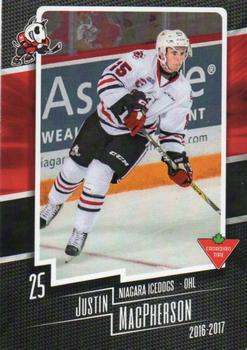 2016-17 Extreme Canadian Tire Niagara IceDogs (OHL) #18 Justin MacPherson Front