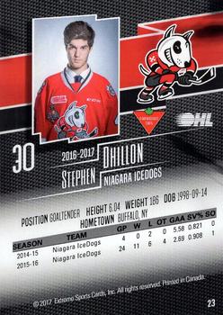 2016-17 Extreme Canadian Tire Niagara IceDogs (OHL) #23 Stephen Dhillon Back