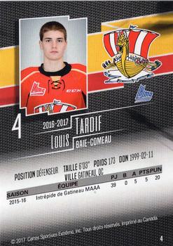 2016-17 Extreme Baie-Comeau Drakkar QMJHL #4 Louis Tardif Back