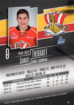2016-17 Extreme Baie-Comeau Drakkar QMJHL #6 Samuel Thibault Back