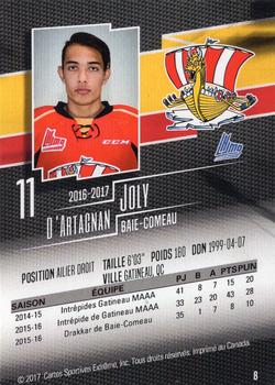 2016-17 Extreme Baie-Comeau Drakkar QMJHL #8 D'Artagnan Joly Back