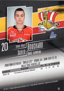 2016-17 Extreme Baie-Comeau Drakkar QMJHL #12 Xavier Bouchard Back