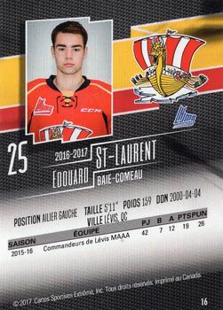 2016-17 Extreme Baie-Comeau Drakkar QMJHL #16 Edouard St. Laurent Back