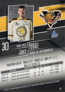 2016-17 Extreme Victoriaville Tigres QMJHL #17 James Povall Back