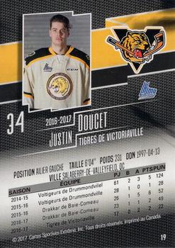 2016-17 Extreme Victoriaville Tigres QMJHL #19 Justin Doucet Back