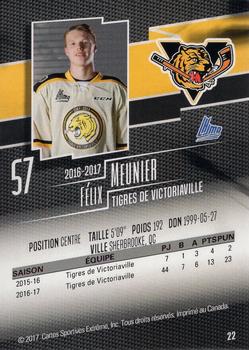2016-17 Extreme Victoriaville Tigres QMJHL #22 Felix Meunier Back