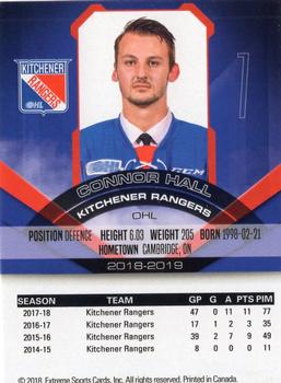 2018-19 Extreme Kitchener Rangers (OHL) #3 Connor Hall Back