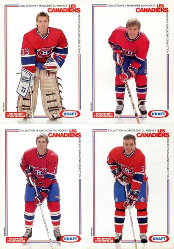 1989-90 Le Journal / Kraft Montreal Canadiens - Sheets #NNO Patrick Roy / Mats Naslund / Sylvain Lefebvre / Ryan Walter Front