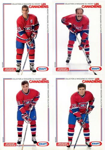 1989-90 Le Journal / Kraft Montreal Canadiens - Sheets #NNO Chris Chelios / Mike McPhee / Eric Desjardins / Stephane Richer Front