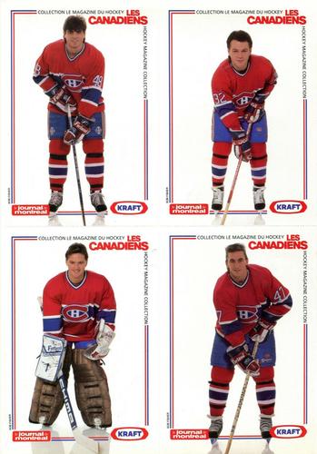 1989-90 Le Journal / Kraft Montreal Canadiens - Sheets #NNO J.J. Daigneault / Claude Lemieux / Stephan Lebeau / Brian Hayward Front