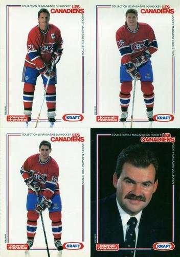 1989-90 Le Journal / Kraft Montreal Canadiens - Sheets #NNO Guy Carbonneau / Todd Ewen / Pat Burns / Mathieu Schneider Front