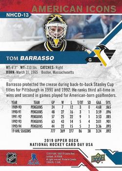 2019 Upper Deck National Hockey Card Day USA #NHCD-13 Tom Barrasso Back