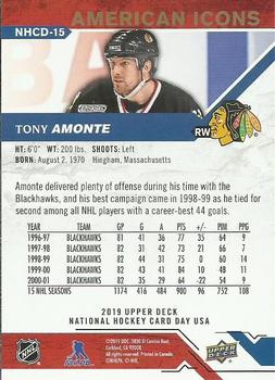 2019 Upper Deck National Hockey Card Day USA #NHCD-15 Tony Amonte Back