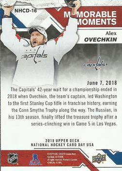 2019 Upper Deck National Hockey Card Day USA #NHCD-16 Alex Ovechkin Back