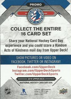 2019 Upper Deck National Hockey Card Day USA #PROMO Checklist Back