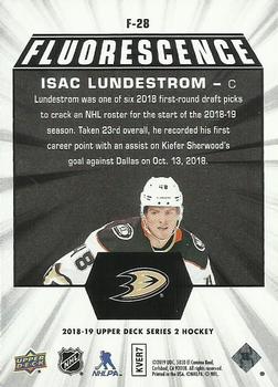 2018-19 Upper Deck - Fluorescence #F-28 Isac Lundestrom Back