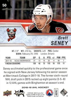 2018-19 Upper Deck AHL #50 Brett Seney Back