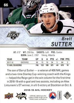 2018-19 Upper Deck AHL #66 Brett Sutter Back
