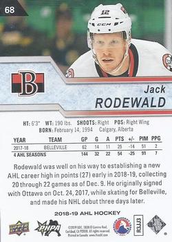 2018-19 Upper Deck AHL #68 Jack Rodewald Back