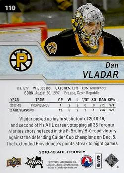2018-19 Upper Deck AHL #110 Dan Vladar Back