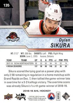 2018-19 Upper Deck AHL #135 Dylan Sikura Back