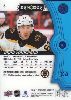 2018-19 Upper Deck Synergy - Blue #6 Brad Marchand Back