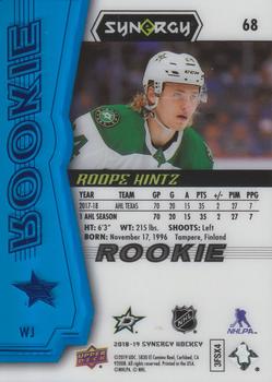 2018-19 Upper Deck Synergy - Blue #68 Roope Hintz Back