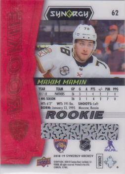 2018-19 Upper Deck Synergy - Red #62 Maxim Mamin Back