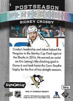 2018-19 Upper Deck Synergy - Postseason Perfection #PS-15 Sidney Crosby Back