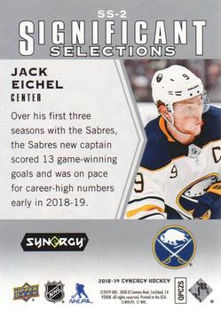 2018-19 Upper Deck Synergy - Significant Selections #SS-2 Jack Eichel Back