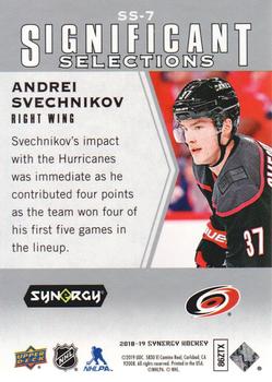 2018-19 Upper Deck Synergy - Significant Selections #SS-7 Andrei Svechnikov Back