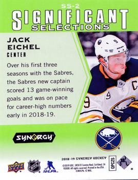 2018-19 Upper Deck Synergy - Significant Selections Green #SS-2 Jack Eichel Back