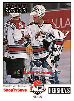 1996-97 Shop 'n Save/Hershey's Portland Pirates (AHL) #NNO Robb Stauber Front