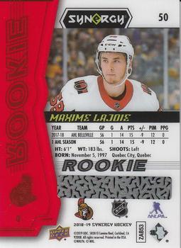 2018-19 Upper Deck Synergy - Red Bounty #50 Max Lajoie Back